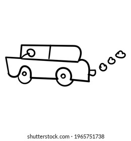 Car Line Icons vector design black. Hand drawn car. Simple vector icon. Cartoon car line icon. Drawing car, vector sketch.