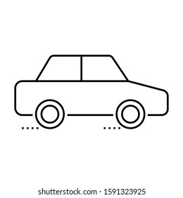 Car line isolated vector icon
