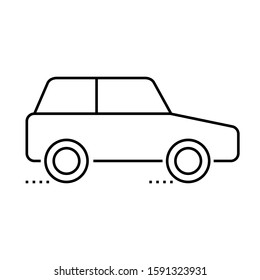 Car line isolated vector icon