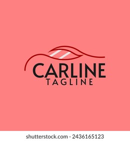 car line logo template with glass screen effect