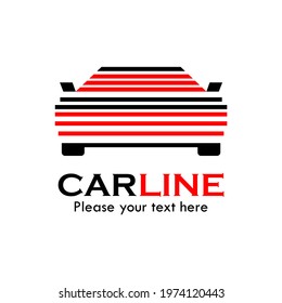 Car line logo template illustration. line color is red and balck