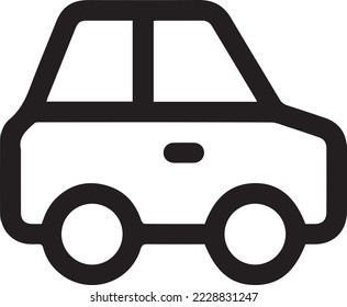 Car. Line outline Icon Vector. Transportation Sign isolated on white background. Flat design style
