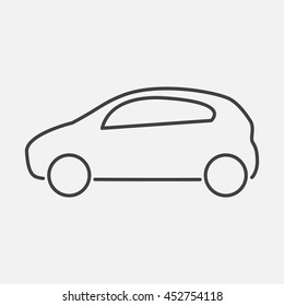 Car. Line  outline Icon Vector. Transportation Sign isolated on white background. Flat design style