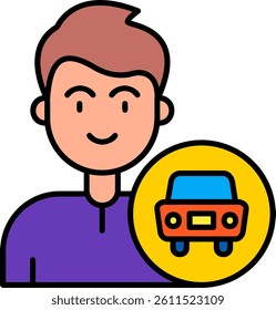 Car Line vector Icon Design