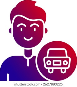 Diseño de icono de Vector de línea de coche