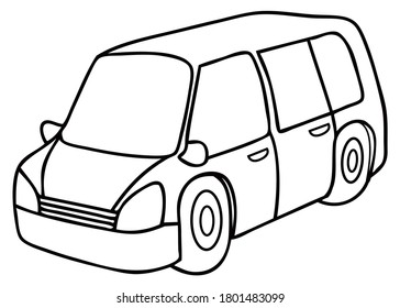 car line vector illustration ,isolated on white background for education,top view