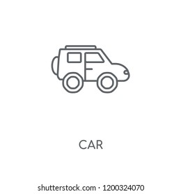 Car linear icon. Car concept stroke symbol design. Thin graphic elements vector illustration, outline pattern on a white background, eps 10.
