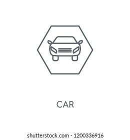 Car linear icon. Car concept stroke symbol design. Thin graphic elements vector illustration, outline pattern on a white background, eps 10.