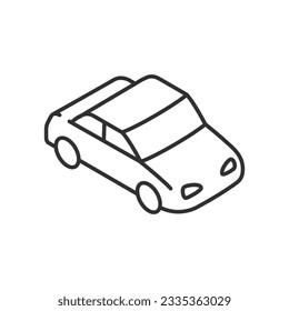 Coche, icono lineal. Línea con trazo editable, estilo isométrico