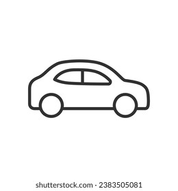 Coche, icono lineal, desde el lateral. Línea con trazo editable