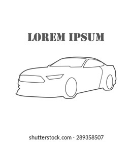 Car with lines vector logo design