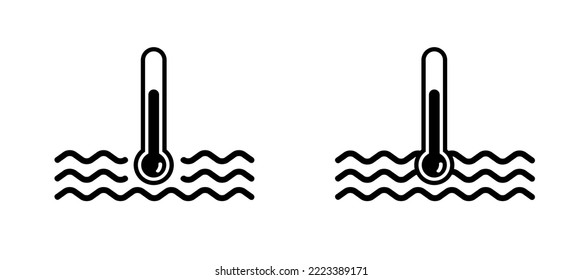 Car liquid temperature. Auto hot or cold water temperature, control icon or symbol. Drawing  tune concept. water temperature indicator. For auto engine or motor repair or service. 