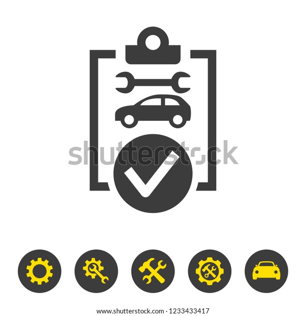Car\
list icon on white background. Vector\
illustration