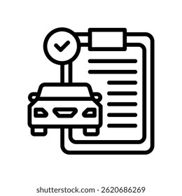 Car Listing Icon Line Vector Illustration