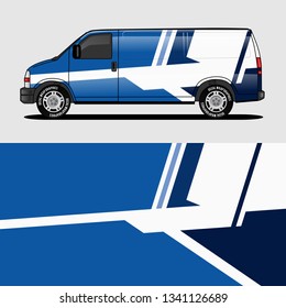 car livery blue van wrap design wrapping sticker and decal design for corporate company branding vector
