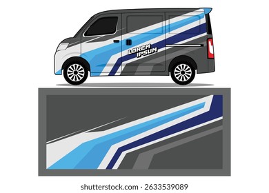 Car Livery Decal with Abstract Design Vector editable colour. Abstract racing and sport background for car livery or daily use car vinyl sticker