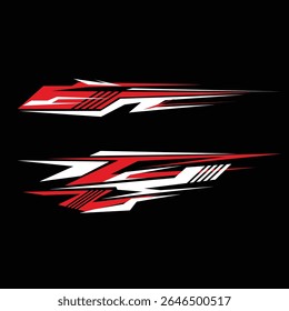 Car livery decal design with sharp abstract graphic motifs
