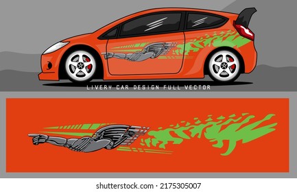 diseño de iluminación de coches con gráficos frescos y una combinación de colores rojos y grises para vehículos, etiquetas de marca y corte	