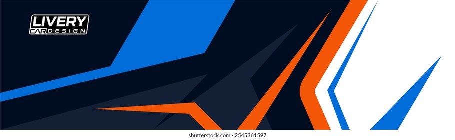 projeto de livery do carro com padrões modernos e cores exclusivas. design vetorial para o envoltório do veículo, carro de corrida, empresa, corporativo pronto para imprimir.