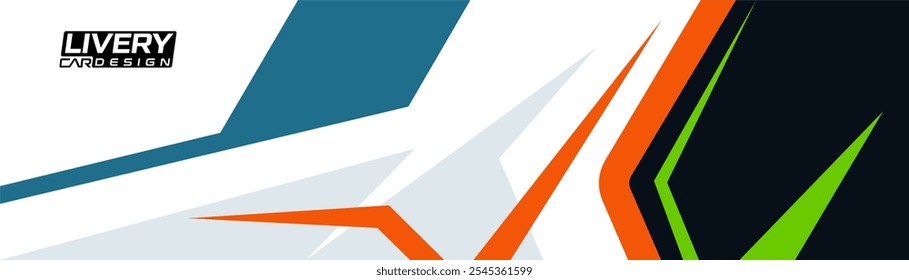 car livery design with modern patterns and exclusive colors. vector design for vehicle wrap, racing car, company, corporate ready to print.