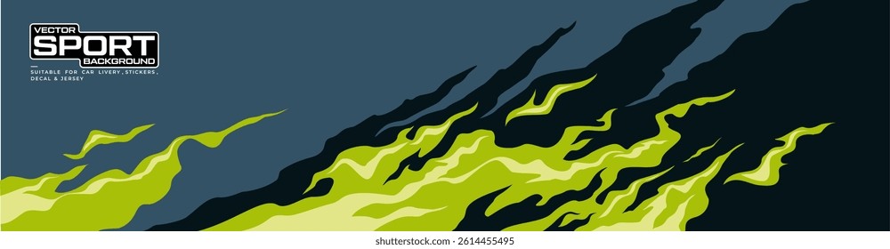 Car livery design. Racing background design fire motif graphic for wrap