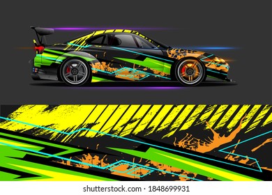 car livery design with sporty abstract background