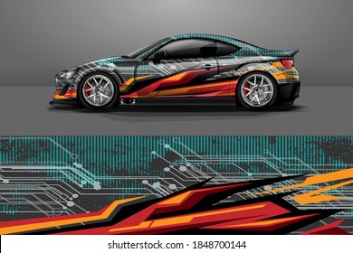 car livery design with sporty abstract background