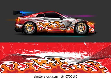 car livery design with sporty abstract background