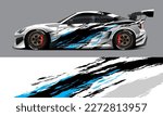 car livery design vector. Graphic abstract stripe racing background designs for wrap