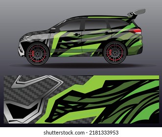 Vector de diseño de lirios de coches. Diseño gráfico abstracto del fondo de carreras de bandas para vehículos, carreras de autos, rally, aventura.