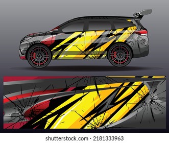 Vector de diseño de lirios de coches. Diseño gráfico abstracto del fondo de carreras de bandas para vehículos, carreras de autos, rally, aventura.