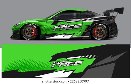 car livery design vector. Graphic abstract stripe racing background designs for wrap