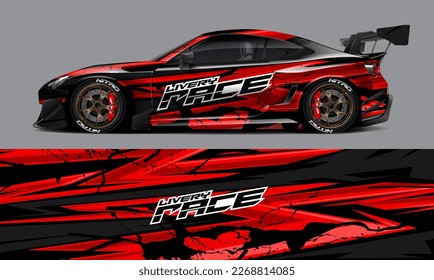 car livery design vector. Graphic abstract stripe racing background designs for wrap