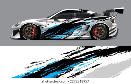 car livery design vector. Graphic abstract stripe racing background designs for wrap