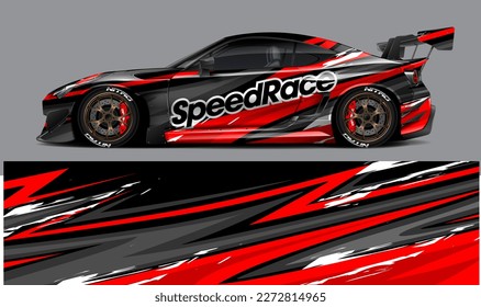 car livery design vector. Graphic abstract stripe racing background designs for wrap