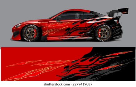 car livery design vector. Graphic abstract stripe racing background designs for wrap