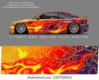 car livery design vector. Graphic abstract stripe racing background designs for wrap