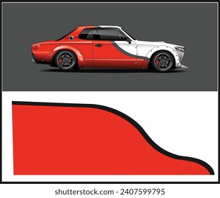 car livery design vector. Graphic abstract stripe racing