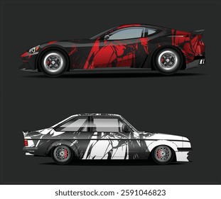 car livery design vector. Graphic abstract stripe racing