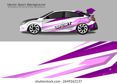 Design-Vektorgrafik für Autofarben. Grafische abstrakte Streifen Rennen Hintergrund Designs für Wrap EPS 10