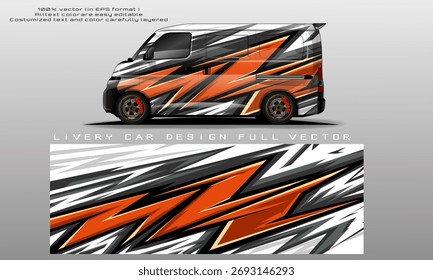 car livery design vector. Graphic abstract stripe racing background designs for wrap