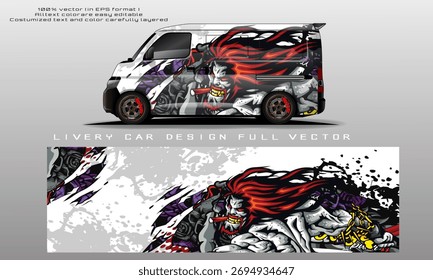 car livery design vector. Graphic abstract stripe racing background designs for wrap