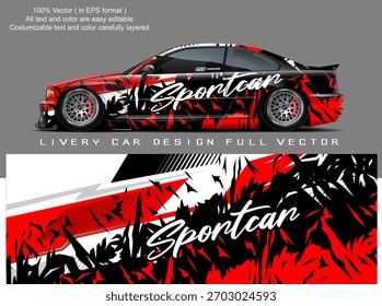 car livery design vector. Graphic abstract stripe racing background designs for wrap