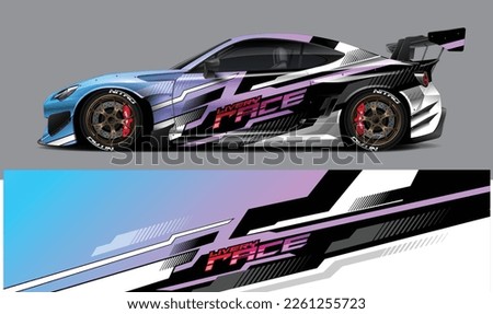 car livery design vector. Graphic abstract stripe racing background designs for wrap