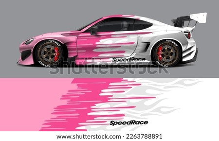 car livery design vector. Graphic abstract stripe racing background designs for wrap
