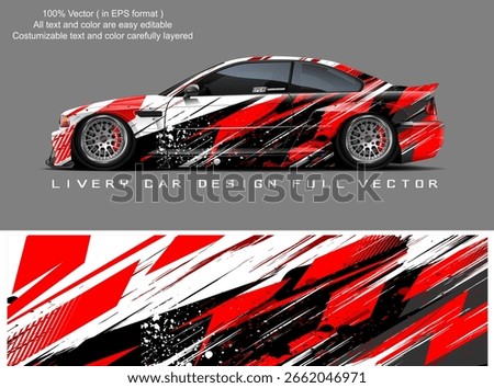 car livery design vector. Graphic abstract stripe racing background designs for wrap