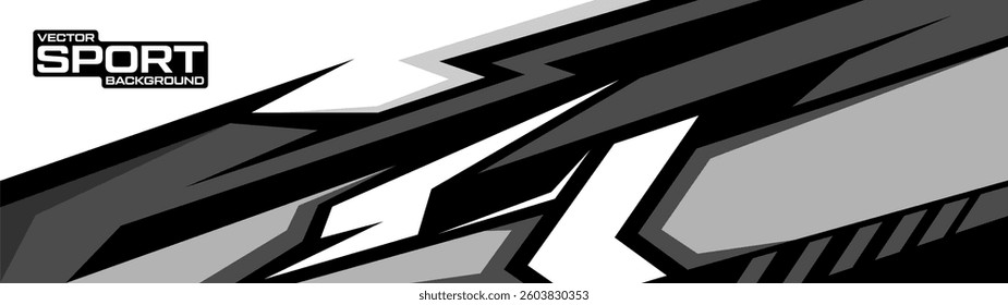 car livery design vector with grey colors. Graphic abstract stripe racing background kit designs for wrap vehicle