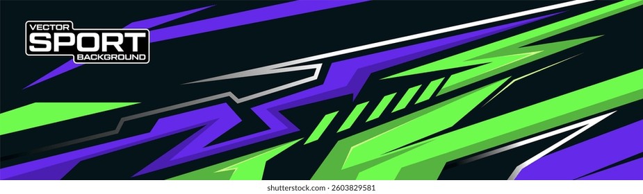 car livery design vector with purple colors. Graphic abstract stripe racing background kit designs for wrap vehicle