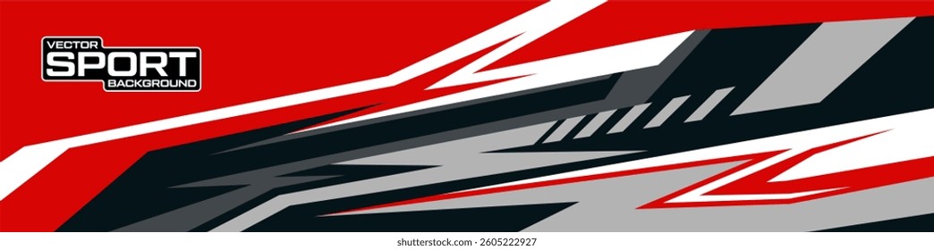 car livery design vector with red colors. Graphic abstract stripe racing background kit designs for wrap vehicle