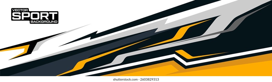 car livery design vector with yellow colors. Graphic abstract stripe racing background kit designs for wrap vehicle